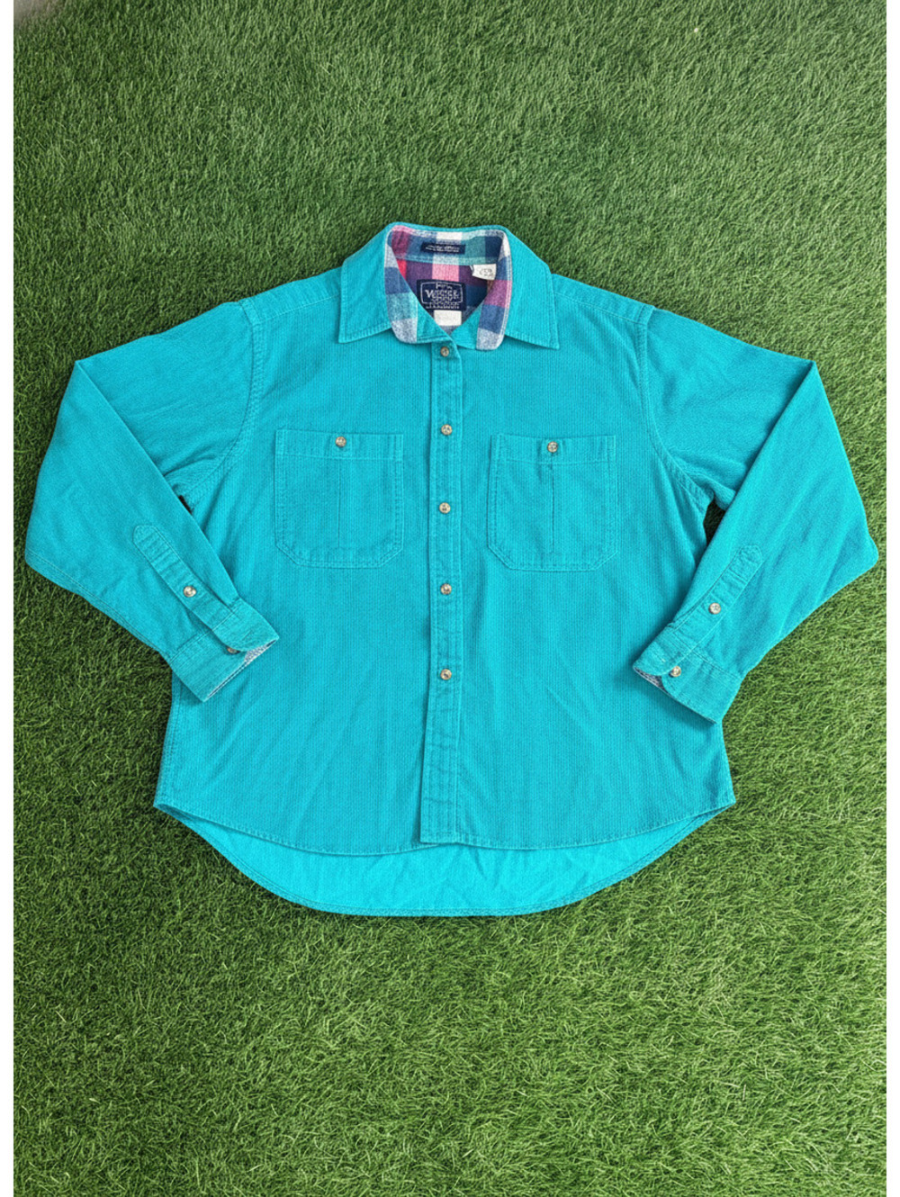 Vintage Woolrich Turquoise Corduroy Button-Up Shirt